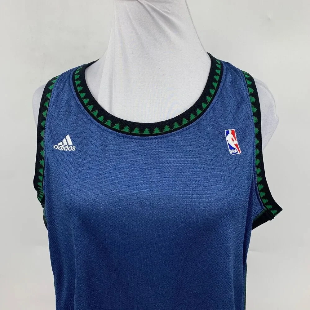 Adidas NBA 4Her Jersey Tank Top Womens M Medium Blue Sleeveless T-Wolves